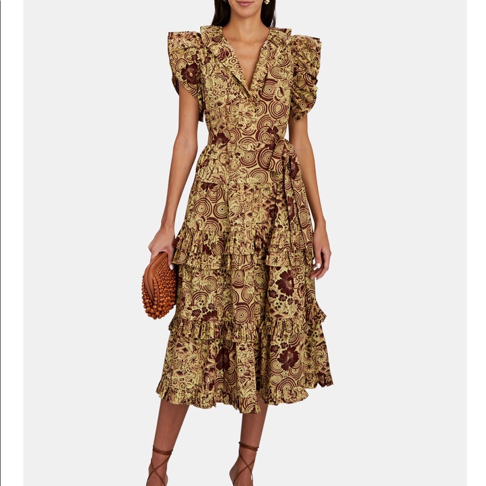 Elsie Belted Ruffle Midi Dress